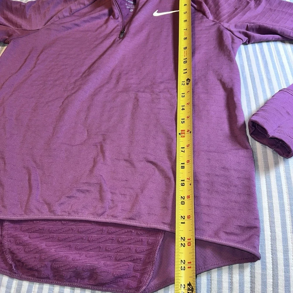 Nike Running Womens Therma-FIT‎ 1/2 Zip Pullover Purple Textured Top Small